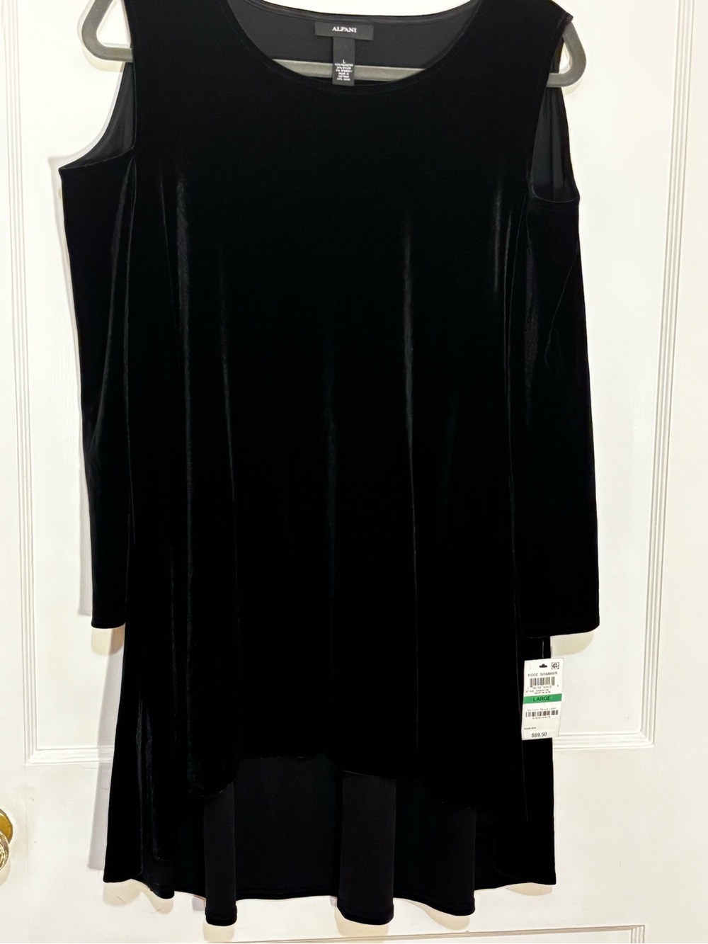 Alfani Black Velvet Cold-Shoulder High-Low Dress